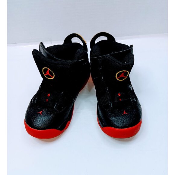 Air Jordan Toddler Basketball Shoes Black/Red 13 Retro Style Velcro Closure Size - Picture 2 of 7
